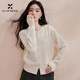 香影小香風(fēng)白色圓領(lǐng)針織開(kāi)衫女短款2026春季新款新年穿搭珍珠毛衣 鷺白 L 165/88A/110-125斤