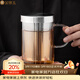 金鑲玉不銹鋼蓋茶杯辦公杯帶過(guò)濾功夫茶具花茶綠茶會(huì )議室玻璃杯帶把杯 不銹鋼蓋杯