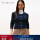 Tommy Hilfiger【絞花肌理】秋冬女裝純棉通勤圓領(lǐng)麻花毛衣針織開(kāi)衫外套