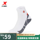 特步（XTEP）門(mén)店同款運動(dòng)襪男毛圈跑步中襪運動(dòng)駁速襪男襪 白色 均碼