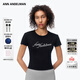ANN ANDELMAN官方直營(yíng) 純色修身顯瘦T恤套頭字母圓領(lǐng)短款燙鉆短袖 黑色 M