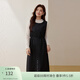 纖莉秀【可拆卸腰帶無(wú)袖連衣裙】大碼女裝顯瘦背心裙胖mm春裝新款0756 黑灰色 3XL