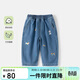 班喜迪女童褲子春裝2026新款洋氣寶寶休閑褲春秋款闊腿褲兒童直筒牛仔褲