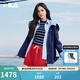 FILA 斐樂(lè )楊冪同款女士梭織外套2026夏新款時(shí)尚休閑寬松連帽風(fēng)衣夾克 藏煙藍-DB M 165/84A/M