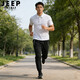 JEEP SPIRIT吉普純棉夏季新款兩件套T恤長(cháng)褲收口團體套裝薄款透氣男休閑運動(dòng)