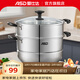 愛(ài)仕達（ASD） 不銹鋼蒸鍋加厚復底帶蒸籠蒸篦蒸饅頭大湯鍋 燃氣明火電磁爐通用 雙層蒸鍋（玻璃蓋） 28cm