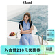 ELAND衣戀短袖收腰襯衫型連衣裙休閑松緊腰部冰河裙夏季新款 淺藍色L/Blue-A款EEOWE25Y03 S 160