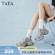 他她（TATA）女鞋2026春秋新款休閑鞋運動(dòng)鞋百搭厚底增高老爹鞋透氣跑步鞋 灰色（單里） 37