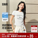 森馬（Semir）涼感T|短袖T恤女短款小狗夏2025小心機修身正肩上衣109325100020