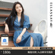 歌力思（ELLASSAY）【100%萊賽爾】25春夏新款丹寧風(fēng)復古牛仔襯衫連衣裙女EWB362N007 牛仔藍 S