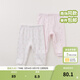 戴維貝拉（DAVE＆BELLA）秋冬男女童時(shí)尚打底褲新生嬰兒居家褲子兩件裝 粉色色組 90 cm(3T(建議身高80-90cm))