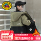 G.duck品牌童裝男童加絨外套秋冬款加厚兒童保暖派克服男孩冬季外穿衣服 軍綠色 160 （建議身高150cm 13-14歲）