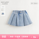 MARC&JANIE馬克珍妮女童甜酷百搭牛仔短裙 兒童百褶裙2026年春裝250203