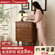 柏夢(mèng)可實(shí)木斗柜中古風(fēng)臥室收納柜五斗柜小戶(hù)型客廳靠墻儲物抽屜床尾邊柜 升級加厚-實(shí)木三斗 80*40*80.7cm-胡桃色