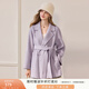 香影雙面呢羊毛大衣女2025冬季新款呢子中長(cháng)款高級感白色毛呢外套 紫色 M 160/84A/95-110斤