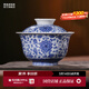 景德鎮官方陶瓷手繪青花泡茶碗家用喝茶二才蓋碗纏枝蓮紋釉下彩茶具送禮 青花纏枝蓮二才蓋碗