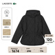 LACOSTE法國鱷魚(yú)女裝25秋冬新款菱形絎縫連帽棉服外套|BF2493 031/黑色 S 36