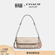 蔻馳（COACH）奧萊女士女包經(jīng)典標志HAILEY 20號翻蓋手提包單肩斜挎包 SV/沙黃色/灰褐色