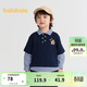 巴拉巴拉童裝男童衛衣格紋拼接假兩件長(cháng)袖上衣2025秋裝學(xué)院風(fēng)209325121101