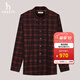 哈吉斯（HAZZYS）男裝【倫敦時(shí)裝周同款】秋冬款襯衫男士格紋襯衣ASCZK1BDK39 紅色RD L (175/96A 48)
