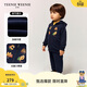 Teenie Weenie Kids小熊童裝25新秋冬男女寶加絨連帽衛衣開(kāi)衫外套 藏青色 100cm