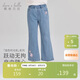 戴維貝拉中大童牛仔長(cháng)褲春裝喇叭褲女童休閑彈力微喇褲子