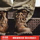 馬登男鞋 高幫沙漠靴男秋冬新款中幫復古馬丁靴英倫風(fēng)工裝靴作戰靴子 深棕色 42 (260mm)