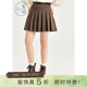 紫涵高腰A字百褶短裙女冬季文藝森系風(fēng)百搭純色半身JK裙 咖色 S