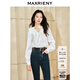 MAXRIENY精致浪漫感燙鉆手工盤(pán)花襯衫上衣通勤溫柔風(fēng)襯衫女 米白 L 03/38