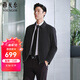 雅戈爾行政夾克男士春夏中青年錦氨面料彈性舒適單行政夾克商務(wù)休閑 黑色VJJK424965AQA XL 180/100A （推薦150-160斤）