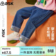 ASK JUNIOR女童運動(dòng)跑步褲子秋冬小童復合牛仔褲直筒褲 藍色 130 