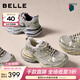 百麗（Belle）星河軌跡潮酷老爹鞋女商場(chǎng)款厚底增高休閑鞋E4P1DCM5預售 金色 36