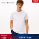 Tommy Hilfiger26春夏新款男裝純棉刺繡圓領(lǐng)內搭休閑通勤多色短袖T恤上衣 【A560】白色100 M (推薦：135-150斤)