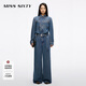 MISS SIXTY2025秋季新款萊賽爾牛仔連體褲女配腰帶復古工裝直筒褲 復古藍 L