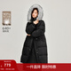 茵曼（INMAN）2025冬季女裝新款可拆連帽毛領(lǐng)長(cháng)款羽絨服高充絨量鴨絨外套 黑色 M