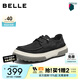 百麗網(wǎng)孔透氣休閑鞋男2026新款夏季輕盈厚底舒適套腳布鞋A2376BM6 黑色 42