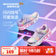 Skechers斯凱奇童鞋女童運動(dòng)鞋閃燈鞋開(kāi)關(guān)魔術(shù)貼兒童休閑公主鞋302315L 銀色/多彩色/SMLT 30