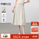 尚都比拉通勤半身裙女夏高腰壓褶修身A字裙時(shí)尚百搭裙子 杏色 L
