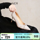 千百度（C.BANNER）婚鞋細高跟鞋春季淺口單鞋女宴會(huì )新娘鞋A24441132 粉色 37