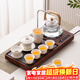 瓷牌茗茶具（cipaiming teaset）瓷牌茗 茶具套裝茶臺燒水壺一體茶盤(pán)自動(dòng)上水電熱水壺高檔泡茶壺 胡智享抽水+提梁+美人肩蓋碗 10件