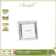 昆庭（CHRISTOFLE）Uni和一現代鍍銀相框喬遷結婚照片家居擺臺擺件禮物 緞帶方形相框