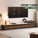 源氏木語(yǔ)實(shí)木電視柜客廳小戶(hù)型收納儲物柜一體家用洞石巖板地柜2.4m京享家
