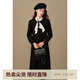 獨束大碼女裝簡(jiǎn)約撞色假兩件連衣裙2024冬季新品通勤氣質(zhì)百搭裙子 赫本黑 2XL (尺碼：4)