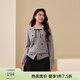 纖莉秀【甜美溫柔減齡百搭毛】大碼女裝優(yōu)雅圓領(lǐng)上衣胖mm冬裝新款4841 灰色 3XL