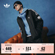 adidas經(jīng)典復古三條紋雙拉鏈寬松夾克外套男女秋季阿迪達斯三葉草 黑色   XL