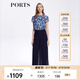 PORTS寶姿女士休閑褲春夏時(shí)尚飄逸雪紡闊腿褲LM8P062KWP052 丈青 L (8)
