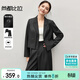 尚都比拉職業(yè)面試西裝套裝女春秋款正裝高級感小西服穿搭一整套 黑色 L