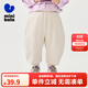 迷你巴拉男女童褲子春新款彈力香蕉褲彎刀褲【商場(chǎng)同款】 淺卡其50311 100
