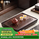 金鑲玉茶盤(pán)茶托 竹木家用簡(jiǎn)約中小號茶托中式雙層儲水 比翼雙飛茶盤(pán)