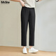 MsShe【顯瘦錐形九分西褲】大碼女裝2026春裝胖mm直筒煙管褲子女 九分褲-黑色現貨-5040 2XL